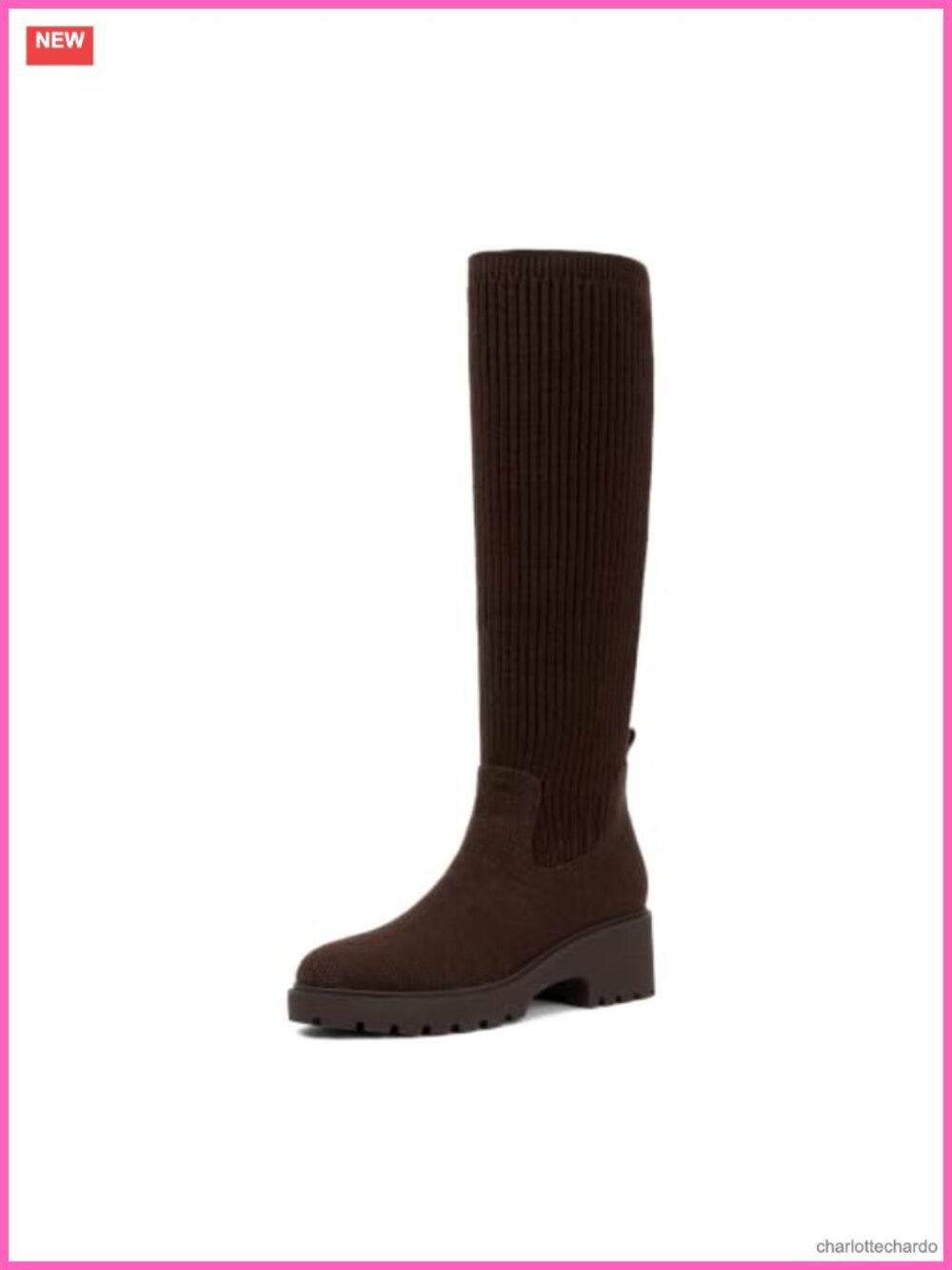 Knit Knee High Wedge Platform Boots Pull On Round Toe Comfort